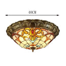 Bohemian glass ceiling light amber stained glass bedroom lamp