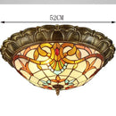 Bohemian glass ceiling light amber stained glass bedroom lamp