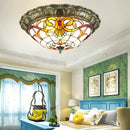 Bohemian glass ceiling light amber stained glass bedroom lamp