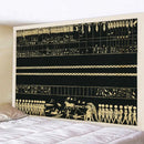 Bohemian gold & red egyptian mural tapestry bedroom yoga mat