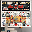 Bohemian gold & red egyptian mural tapestry bedroom yoga mat