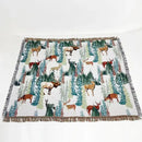 Bohemian jacquard sofa blanket pastoral autumn scene living room