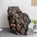 Bohemian jacquard throw blanket black & red living room bedspread