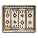 Bohemian knit throw blanket red & blue geometric living room decor