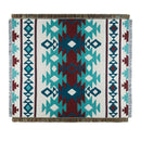 Bohemian knit throw blanket red & blue geometric living room decor