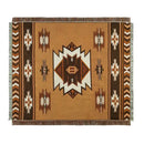 Bohemian knit throw blanket red & blue geometric living room decor