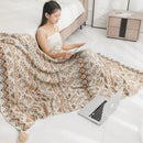 Bohemian knitted oat beige & brown tassel blanket bedroom throw