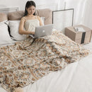 Bohemian knitted oat beige & brown tassel blanket bedroom throw