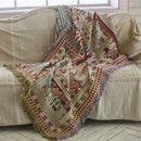 Bohemian knitted sofa cover – living room earth tone throw blanket