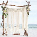 Bohemian macrame curtain tapestry – living room driftwood wall decor