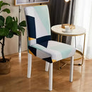 Bohemian mandala stretch chair cover navy & gold dining room slipcover