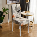 Bohemian mandala stretch chair cover navy & gold dining room slipcover