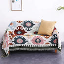 Bohemian multicolored geometric tassel sofa cover living room blanket