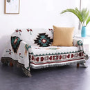Bohemian multicolored geometric tassel sofa cover living room blanket