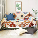 Bohemian multicolored geometric tassel sofa cover living room blanket