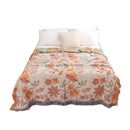 Bohemian orange & green floral sofa blanket living room throw