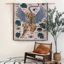 Bohemian outdoor blanket gray tiger tapestry rug living room throw