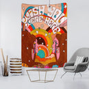 Bohemian purple cat paws tapestry – bedroom astrology wall decor