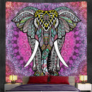 Bohemian purple & pink elephant god mandala tapestry bedroom decor