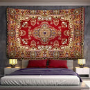 Bohemian red & gold indian mandala tapestry bedroom wall decor
