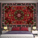 Bohemian red & gold indian mandala tapestry bedroom wall decor