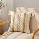 DecorBites™ Bohemian Style Fringed Throw Pillow Cover for Living Room Sofa