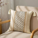 DecorBites™ Bohemian Style Fringed Throw Pillow Cover for Living Room Sofa