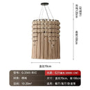 Bohemian tassel pendant led light beige macrame bedroom decor