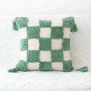 Bohemian tufted tassel pillow case beige geometric living room cushion