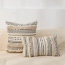Bohemian tufted tassel pillow case beige geometric living room cushion