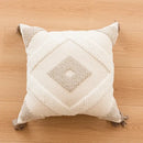 Bohemian tufted tassel pillow case beige geometric living room cushion