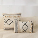 Bohemian tufted tassel pillow case beige geometric living room cushion