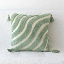 Bohemian tufted tassel pillow case beige geometric living room cushion