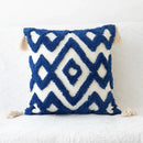 Bohemian tufted tassel pillow case beige geometric living room cushion