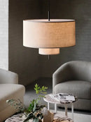 Bohemian wabi sabi beige linen pendant lamps for living room