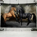 Bohemian white & brown horse print wall hanging living room tapestry