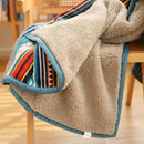 DecorBites™ Bohemian Winter Blanket, Double-Layer Coral Fleece, Thick & Warm for Sofa Nap