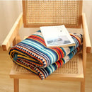 DecorBites™ Bohemian Winter Blanket, Double-Layer Coral Fleece, Thick & Warm for Sofa Nap