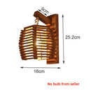 Boho bamboo wall sconce light – corridor woven wood slat design
