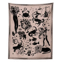 Boho beige and red constellation tarot boho tapestry bedroom decor