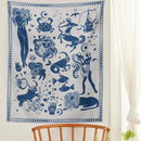 Boho beige and red constellation tarot boho tapestry bedroom decor