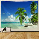 Boho beige beach view mandala tapestry bedroom wall hanging