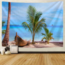 Boho beige beach view mandala tapestry bedroom wall hanging