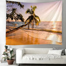 Boho beige beach view mandala tapestry bedroom wall hanging