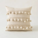 Boho beige tufted fringed cushion cover living room pillow case