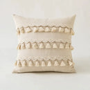 Boho beige tufted fringed cushion cover living room pillow case