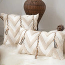 DecorBites™ Beige Crochet Tufted Pillow Cover: Nordic Style Home Decor Cushion
