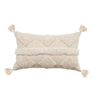 DecorBites™ Boho Beige White Tufted Tassel Pillow Cover Set