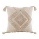 DecorBites™ Boho Beige White Tufted Tassel Pillow Cover Set