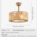 Boho beige woven rattan ceiling fan light for living room